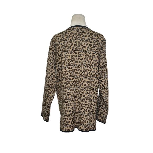 John Paul Richard leopard print long sleeves open front cardigan size XL - Picture 3 of 11